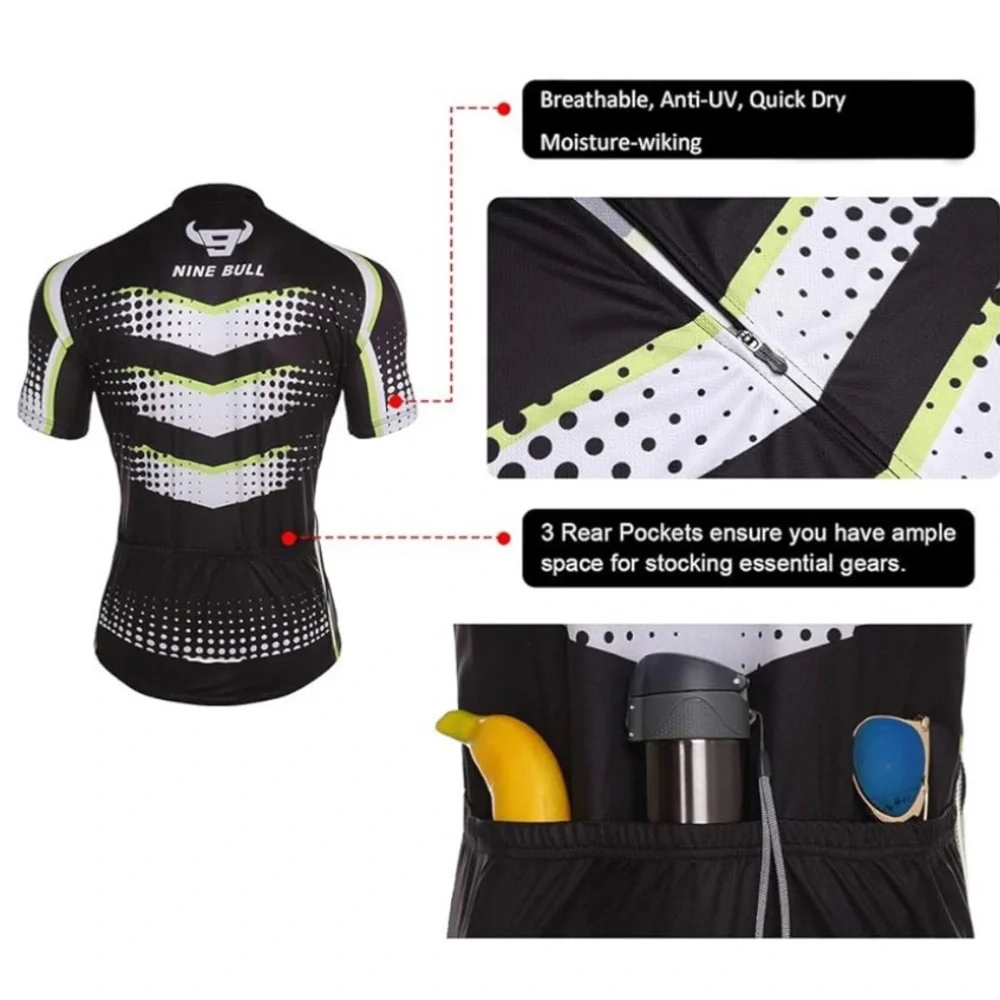 Men's Cycling Jersey - Reflective Quick-Dry Biking Shirt size XL - Picture 2 of 4